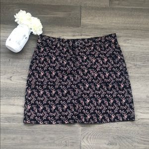 Lee | Mid rise blue w/ pink flower skirt